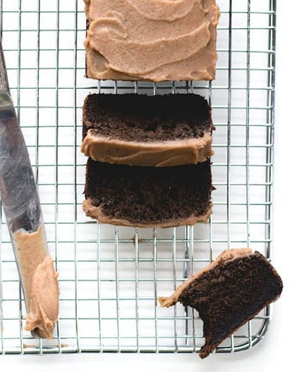 Chocolate Carob Cake with Date Caramel Spread (Paleo)
