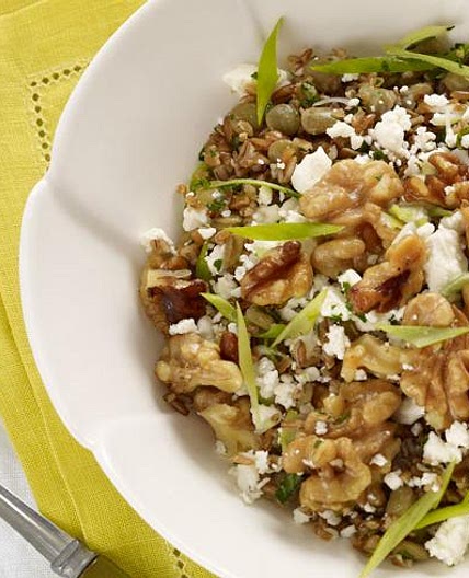 Bulgur Salad with Green Lentils and Walnuts