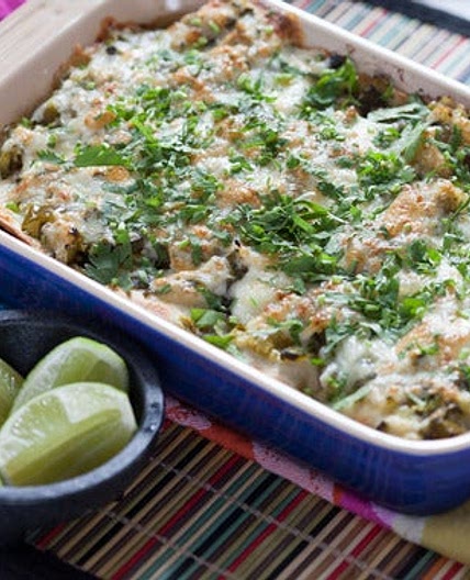 Black Bean & Red Quinoa Enchiladas with Salsa Verde