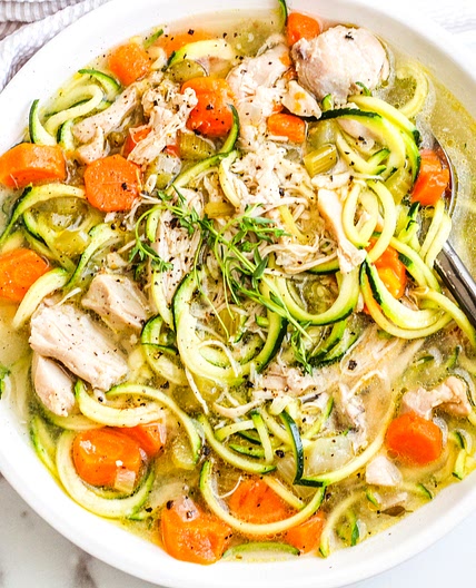 Whole30 Instant Pot Chicken Zoodle Soup