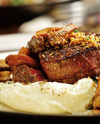 Beef with Whisky Mushroom Cream Sauce