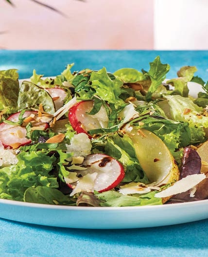Caramelised Pear & Radish Salad with Roasted Almonds & Parmesan | Serves 2