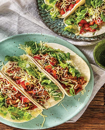 Classic Tex-Mex Beef Tacos with Sour Cream & Cheese