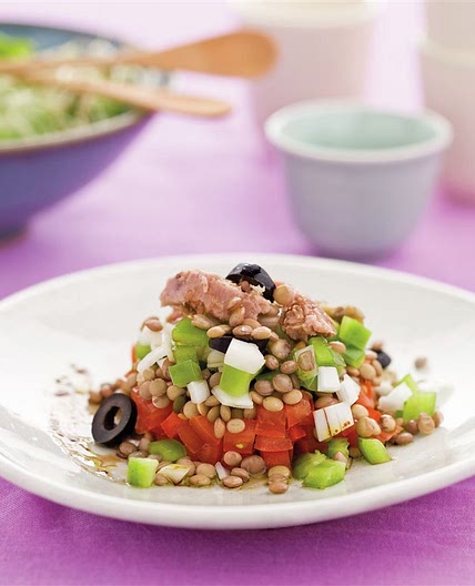 Ensalada de lentejas y atún