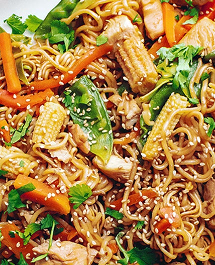 Pressure Cooker Sesame Chicken Chow Mein