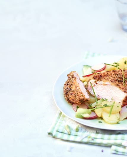Pouletbrust in Kräuterpanade