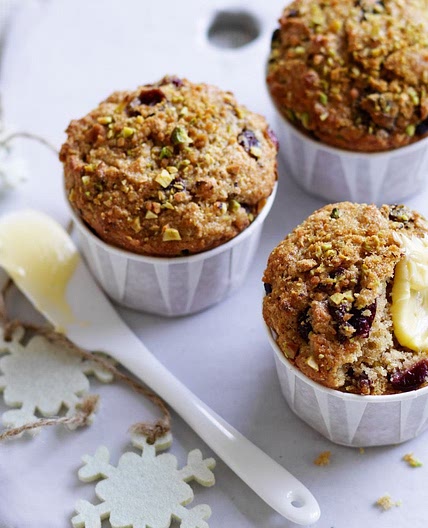 Pistachio cranberry muffins for children to bake