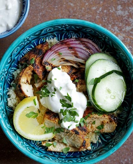Shawarma-Spiced Grilled Chicken with Garlic Yogurt Sauce