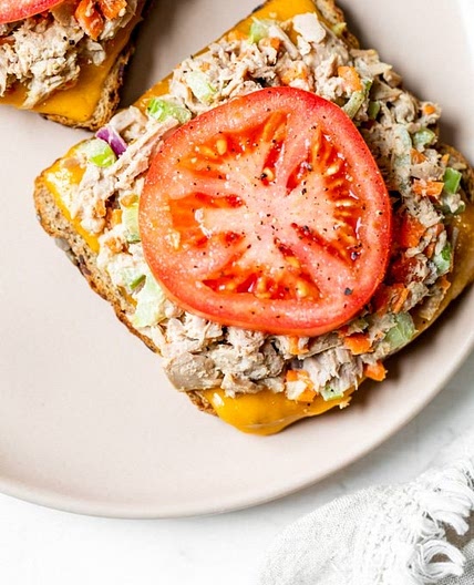 Open-Faced Tuna Melt Sandwich
