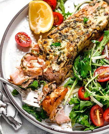 Air Fryer Basil-Parmesan Salmon