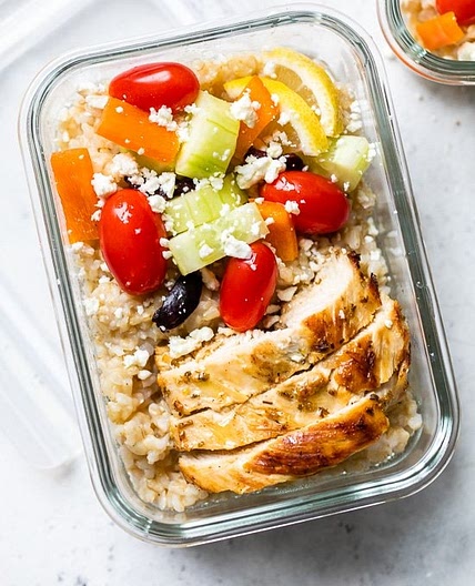 Meal Prep Greek Chicken Rice Bowls