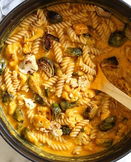 Pumpkin Mac and Cheese with Roasted Veggies
