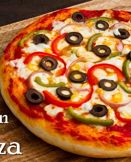 Pizza without Oven| Veg Pizza| Pizza in Kadhai|Homemade Pizza Dough & Sauce ~ The Terrace Kitchen