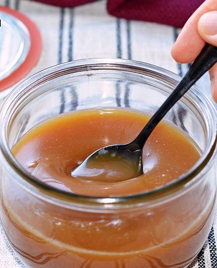 Salsa de caramelo de mantequilla y soja, deliciosa para desayunos, postres y helados