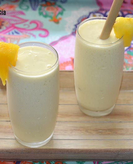 Batido de piña y vainilla, un ‘milkshake’ con helado refrescante y con un sabor delicioso
