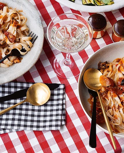 Fettuccine with mussel ragu