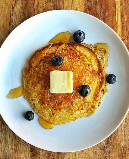 Rosemary Blueberry Cornmeal Pancakes