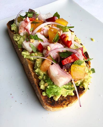 Brown Butter Ceviche Avocado Toast