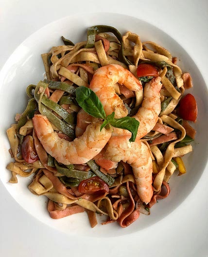 Tri Color Pasta with Shrimp