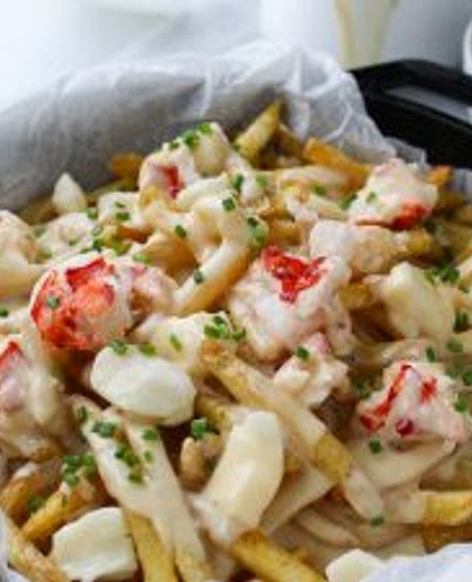 Lobster Poutine with Brown Butter Cheese Sauce