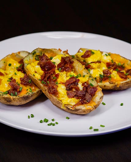 Cheesy Breakfast Potato Skins