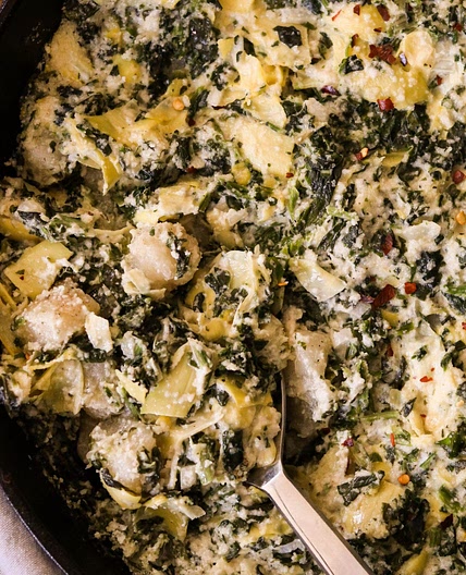 Spinach and Artichoke Baked Gnocchi Casserole (Paleo, Vegan)
