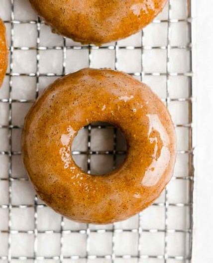 Healthy Pumpkin Donuts with Vanilla Bean Glaze
