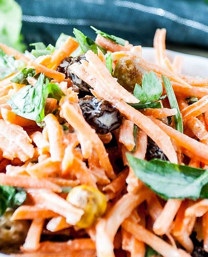 Carrot Tahini Salad with Spiced Chickpeas