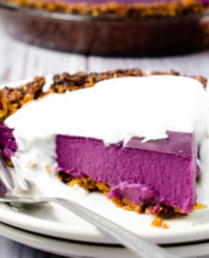 Vegan Purple Sweet Potato Pie with Coconut Almond Crust