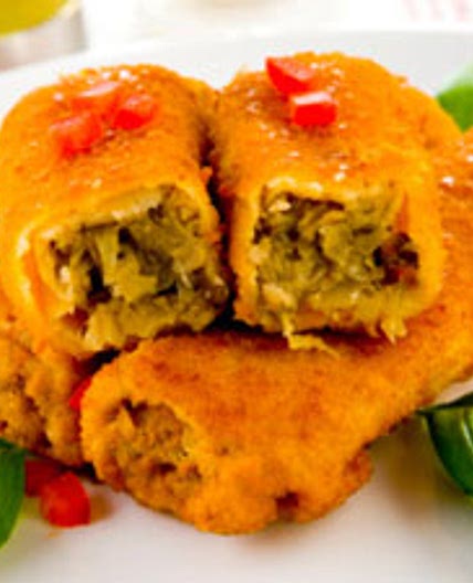 Croquetas de champiñón con verduras