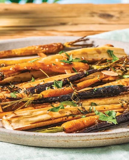 Thyme-Roasted Parsnip & Baby Rainbow Carrots with Honey-Garlic Glaze | Serves 2