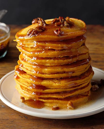 Pumpkin Pancakes with Cinnamon Brown Butter