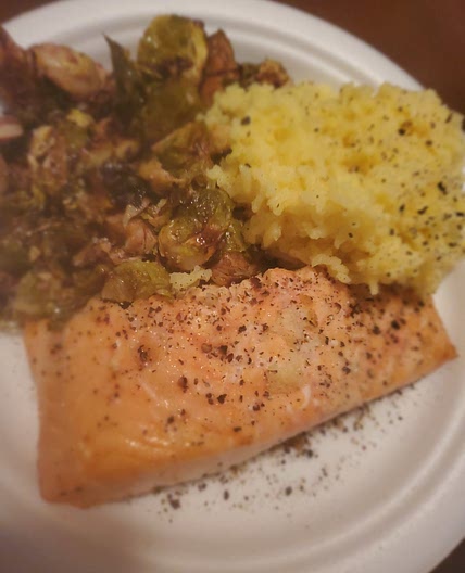Salmon and brussel sprouts