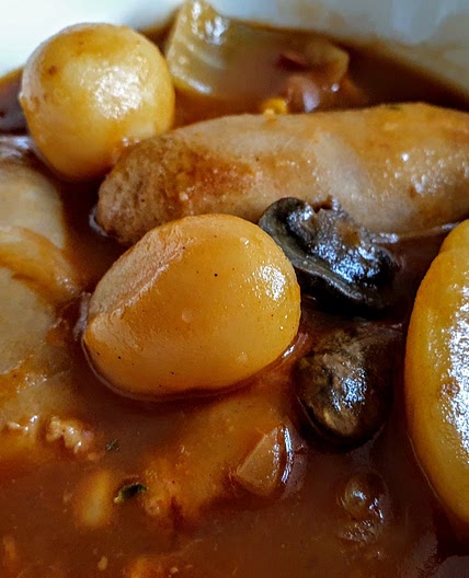 Sausage casserole - slow cooked