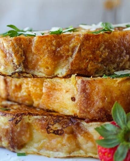 Savory Parmesan French Toast with Hollandaise Sauce
