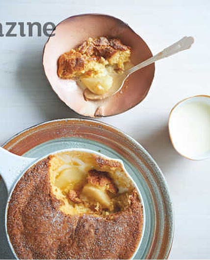 Ginger pear upside-down pudding