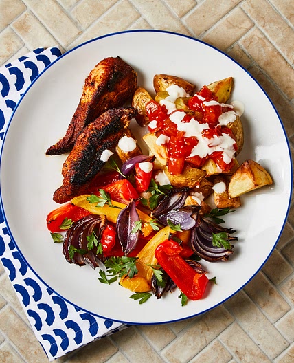 Smoky Spanish Chicken, Patatas Bravas & Aioli