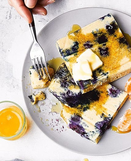 Lemon Blueberry Buttermilk Sheet Pan Pancakes