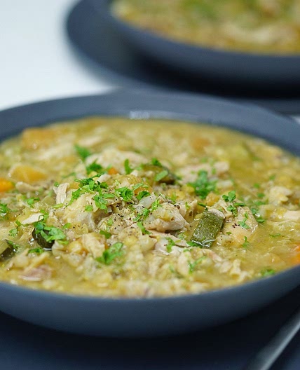 Hearty chicken and vegetable soup