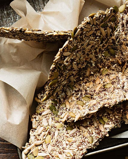 Gluten-free mixed seed crackers