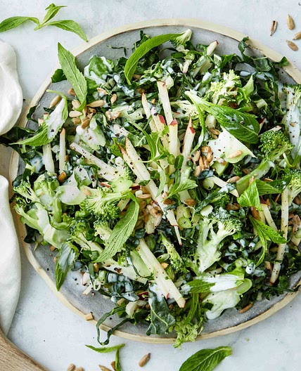Silverbeet, broccoli and apple salad
