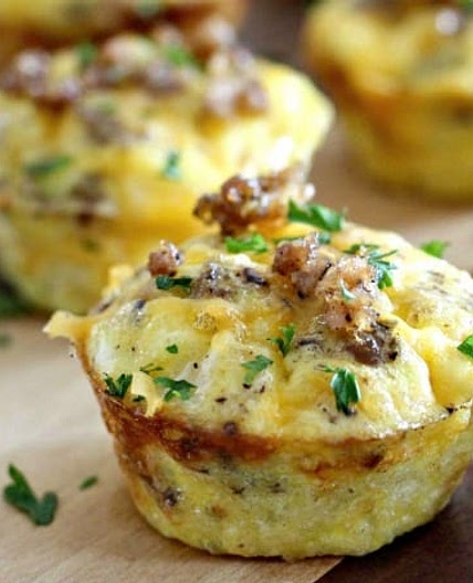 Mini Egg Muffins With Sausage And Cheddar