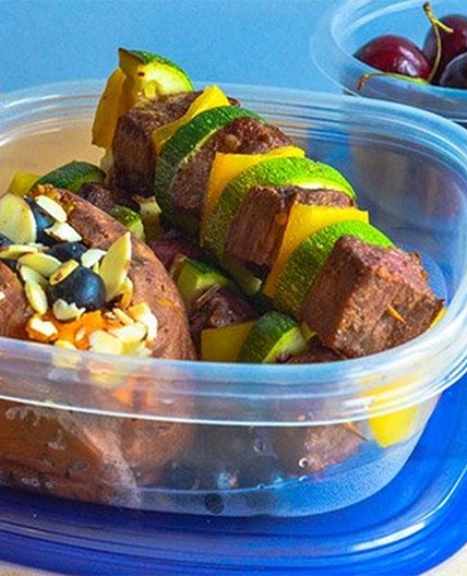 Spicy Flank Steak Kabobs With Sweet Potato