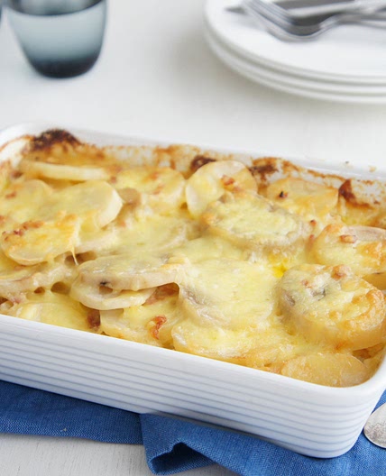 Potato Bacon Onion and Garlic Bake Recipe