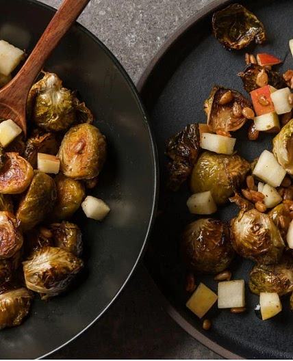 Roasted Brussels Sprouts With Apple and Sunflower Seeds - Ellie Krieger