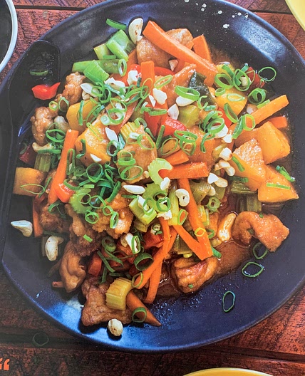Sweet and Sour Chicken and Vegetables with Rice