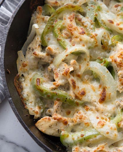 Low Carb Chicken Philly Cheesesteak {keto friendly}