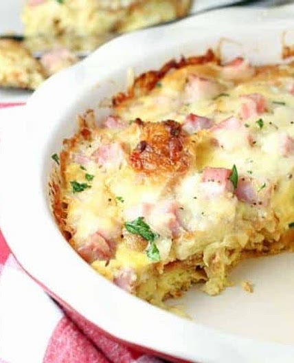 Ham and Swiss Croissant Bake