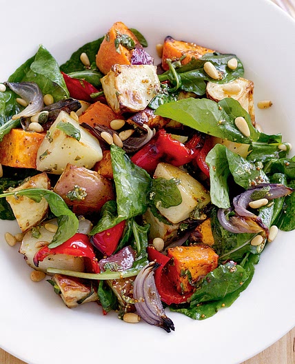 Warm roasted vegetable salad