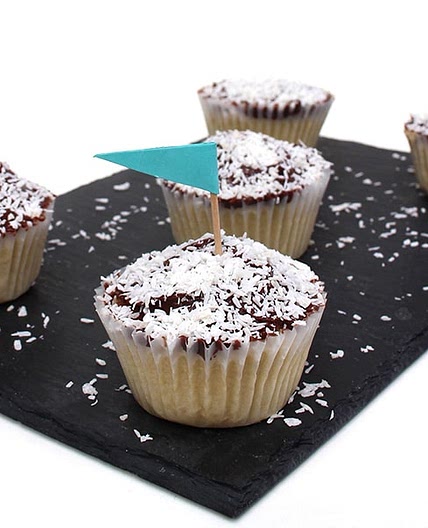 Fluffy Vegan Coconut Cupcakes with Chocolate Frosting